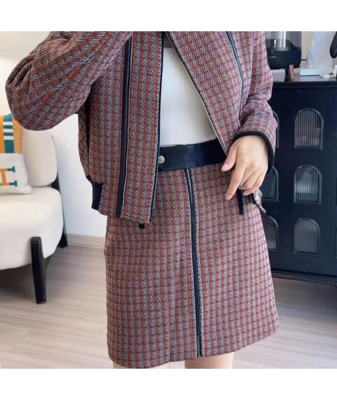 HERMES Бордовая юбка мини, фото 5