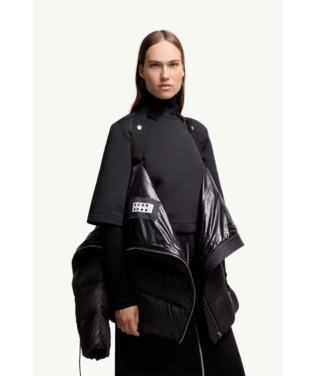 MONCLER Черный полиамидовый пуховик, фото 4