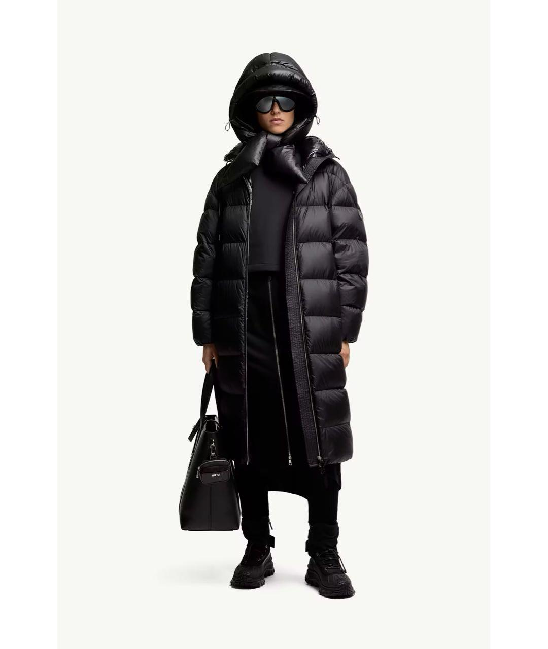 MONCLER Черный полиамидовый пуховик, фото 6