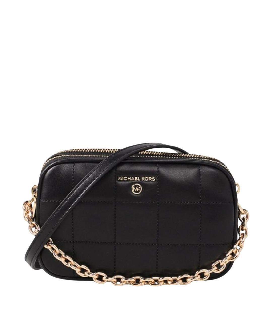 MICHAEL KORS Черная кожаная сумка через плечо, фото 1