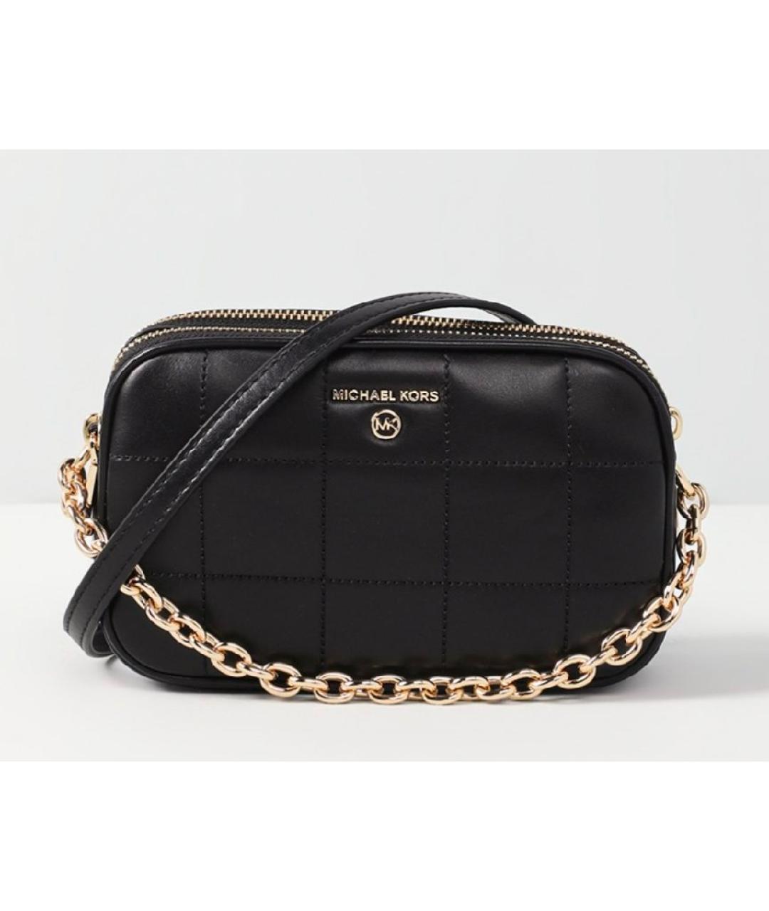 MICHAEL KORS Черная кожаная сумка через плечо, фото 5