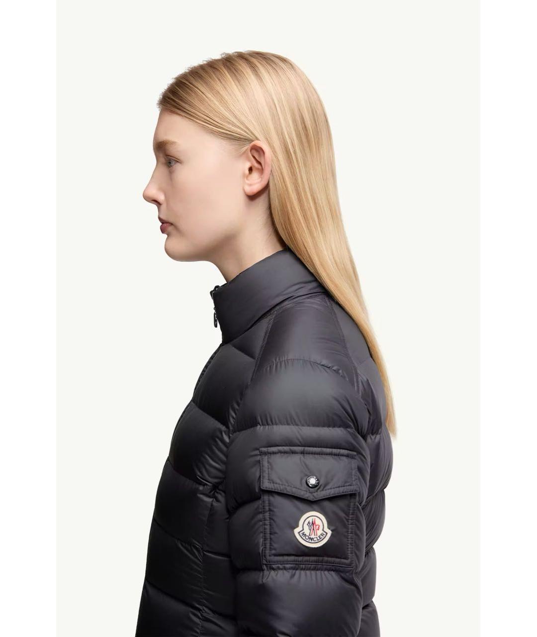 MONCLER Черная полиэстеровая куртка, фото 6