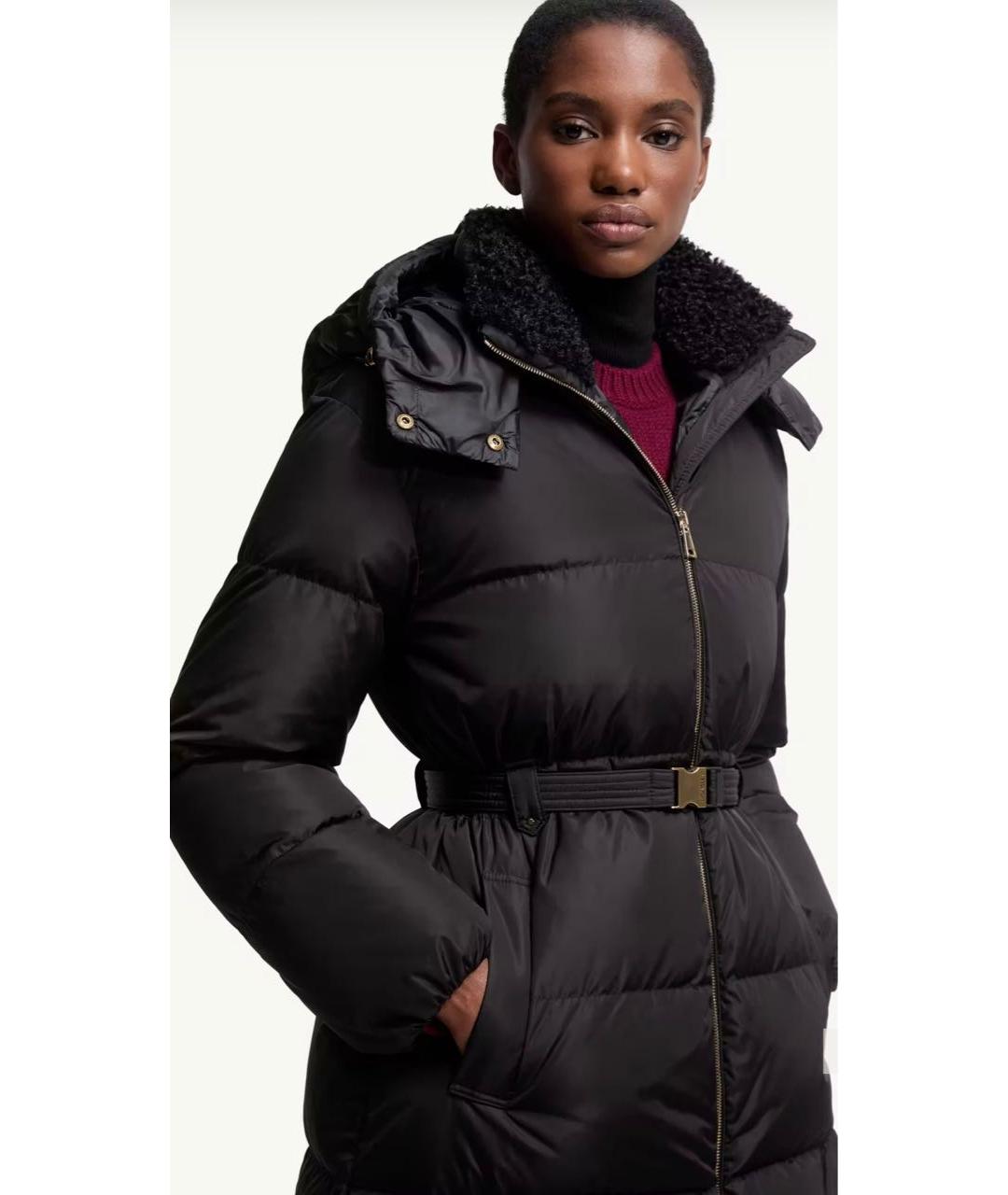 MONCLER Черный полиамидовый пуховик, фото 4