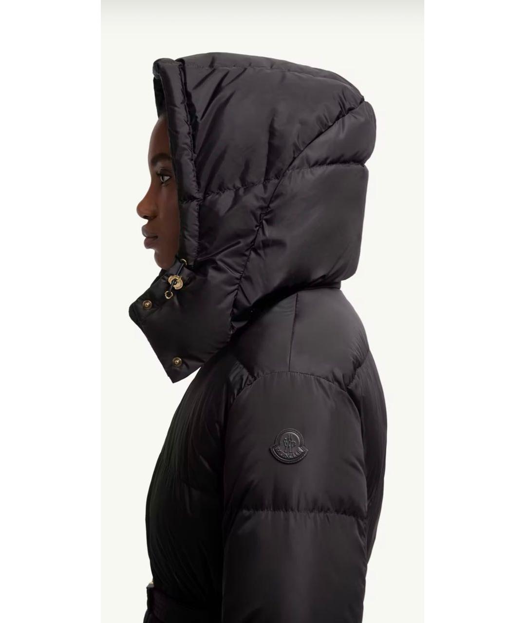 MONCLER Черный полиамидовый пуховик, фото 7