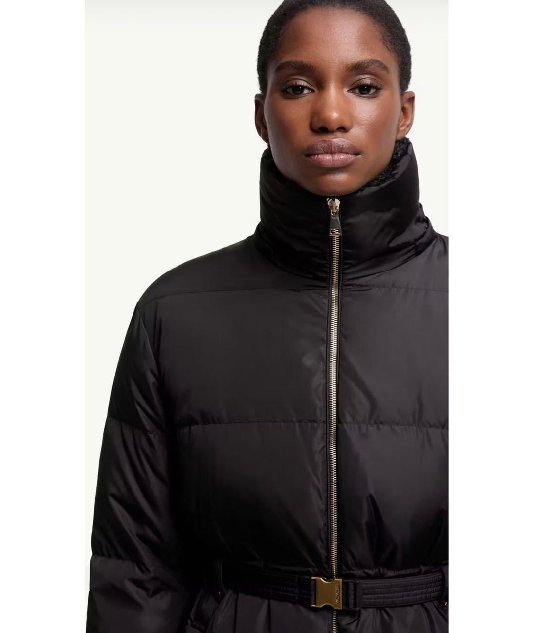 MONCLER Черный полиамидовый пуховик, фото 5