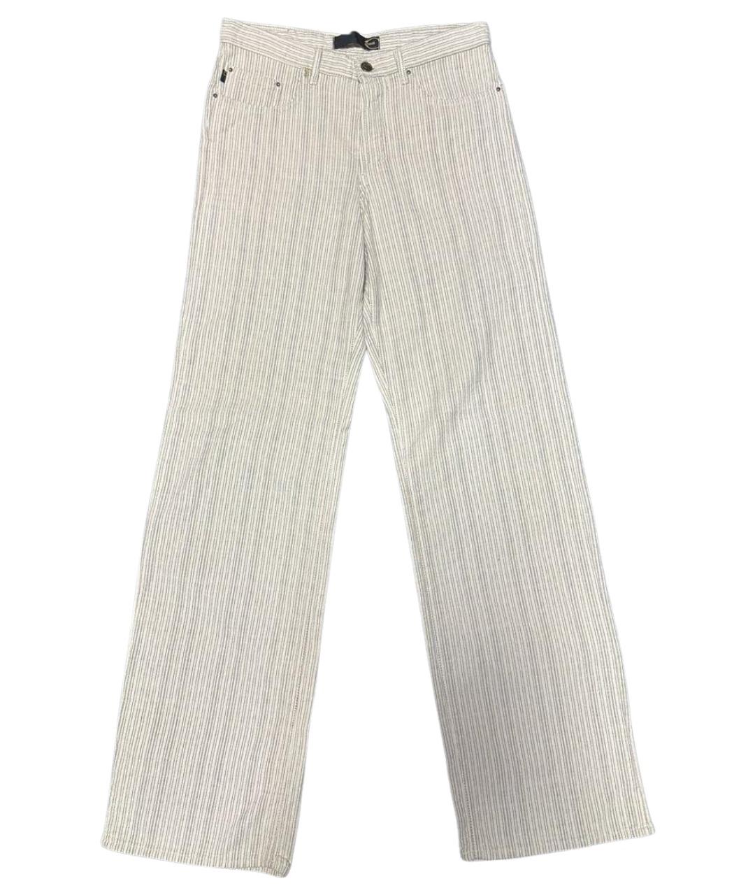 JUST CAVALLI Бежевые хлопковые брюки широкие, фото 1