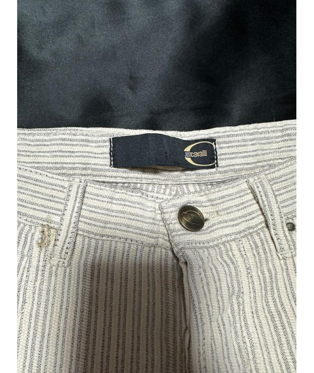 JUST CAVALLI Бежевые хлопковые брюки широкие, фото 4