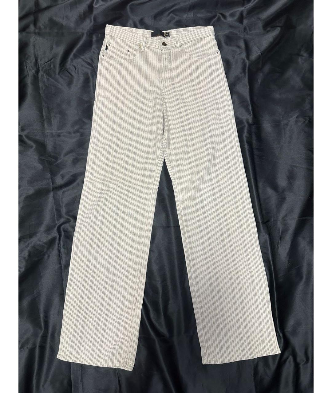 JUST CAVALLI Бежевые хлопковые брюки широкие, фото 9