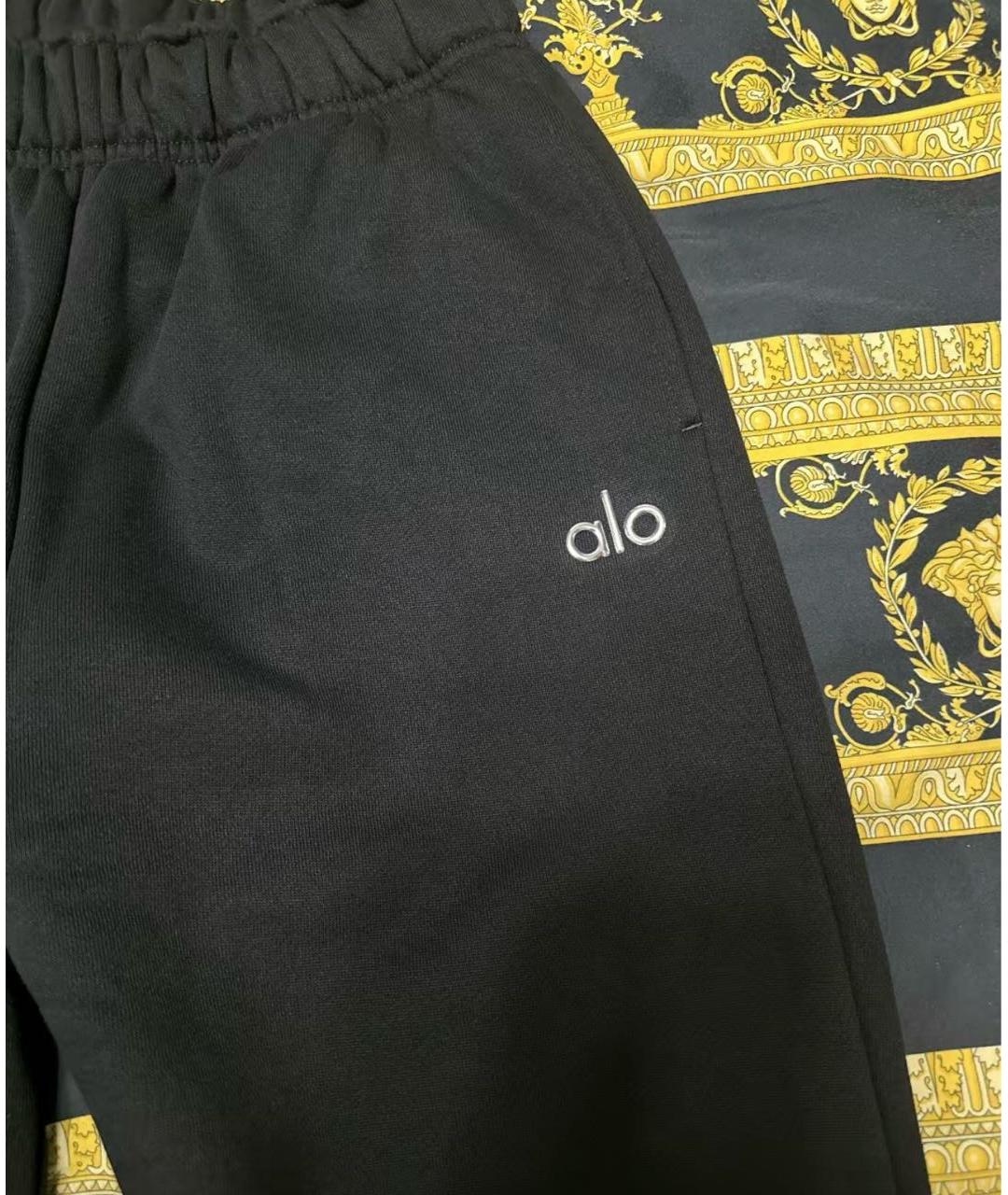 ALO YOGA Черные хлопковые повседневные брюки, фото 6