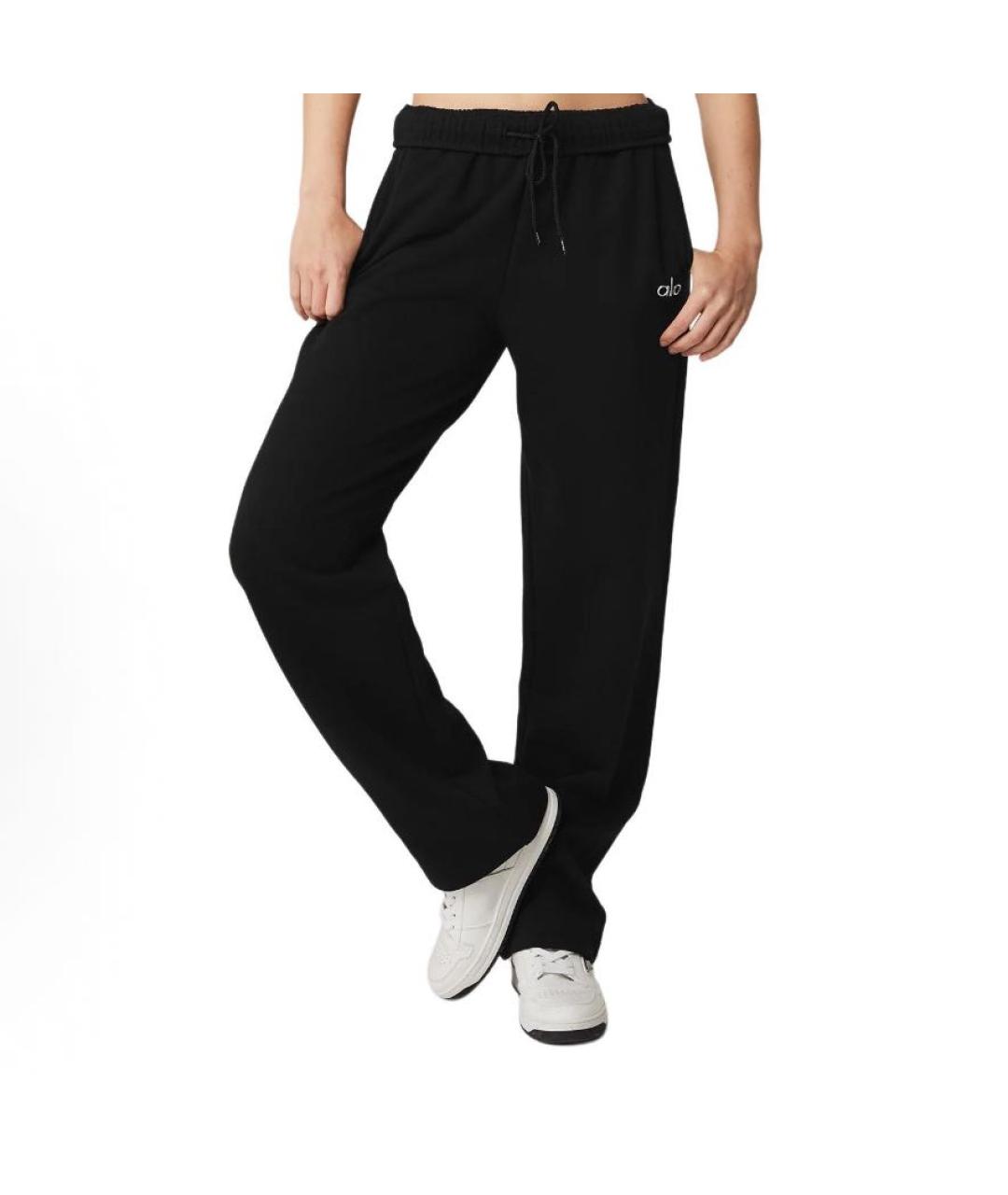 ALO YOGA Черные хлопковые повседневные брюки, фото 3