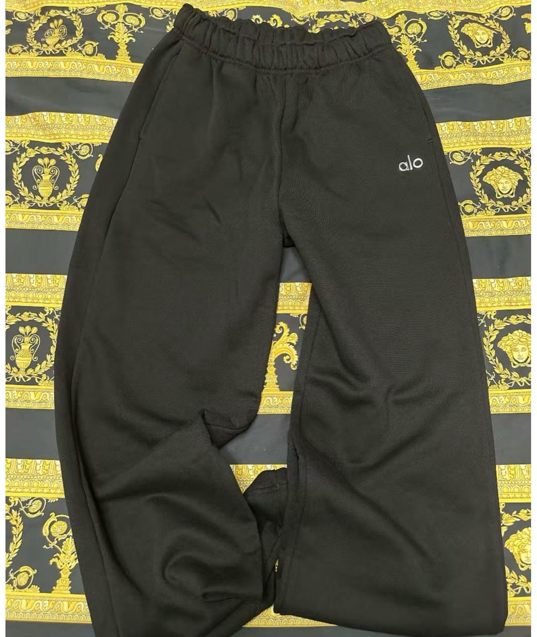 ALO YOGA Черные хлопковые повседневные брюки, фото 5