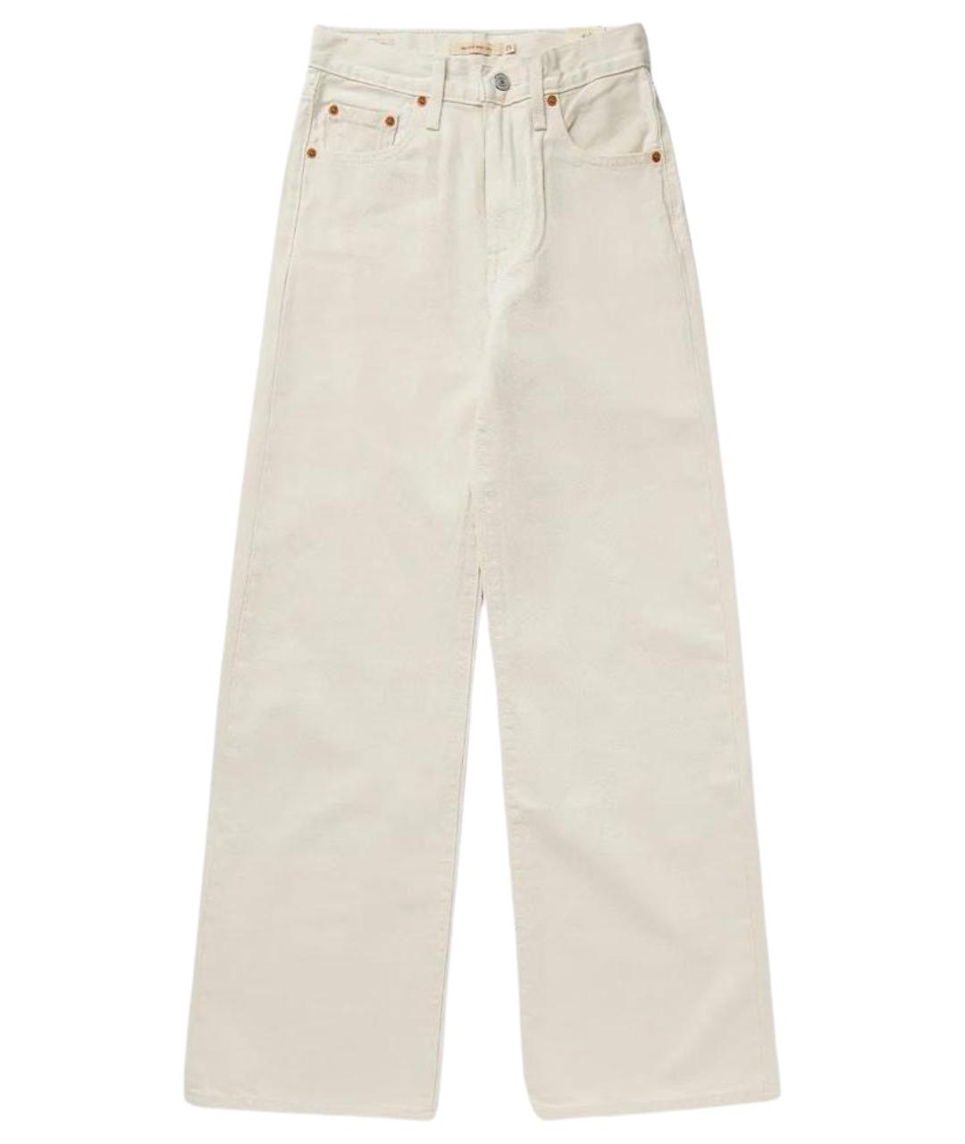 LEVI'S Бежевые хлопковые прямые джинсы, фото 1