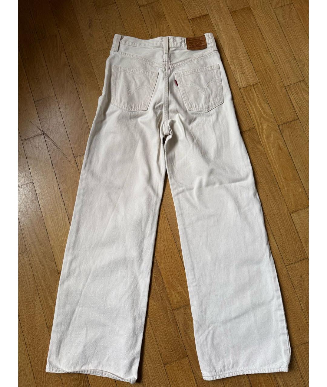 LEVI'S Бежевые хлопковые прямые джинсы, фото 3