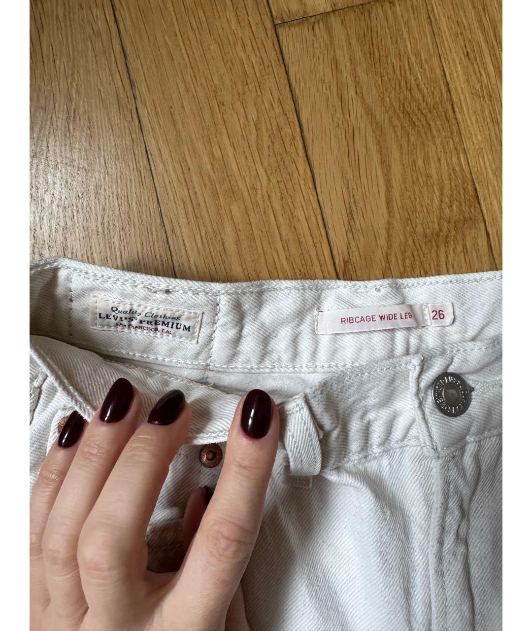 LEVI'S Бежевые хлопковые прямые джинсы, фото 5