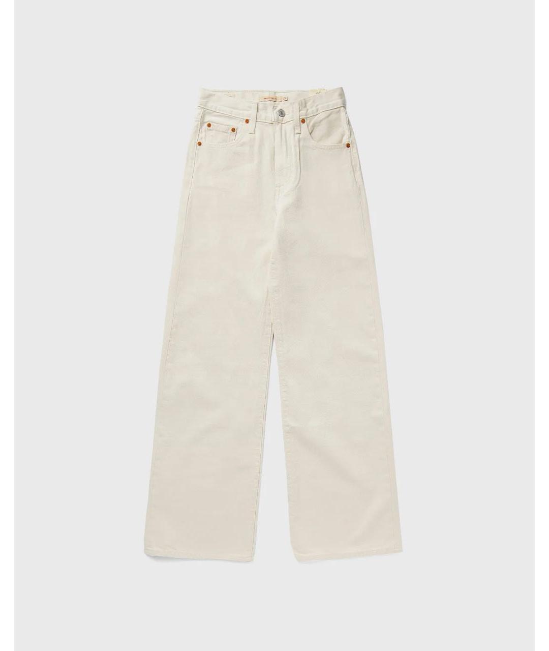 LEVI'S Бежевые хлопковые прямые джинсы, фото 8