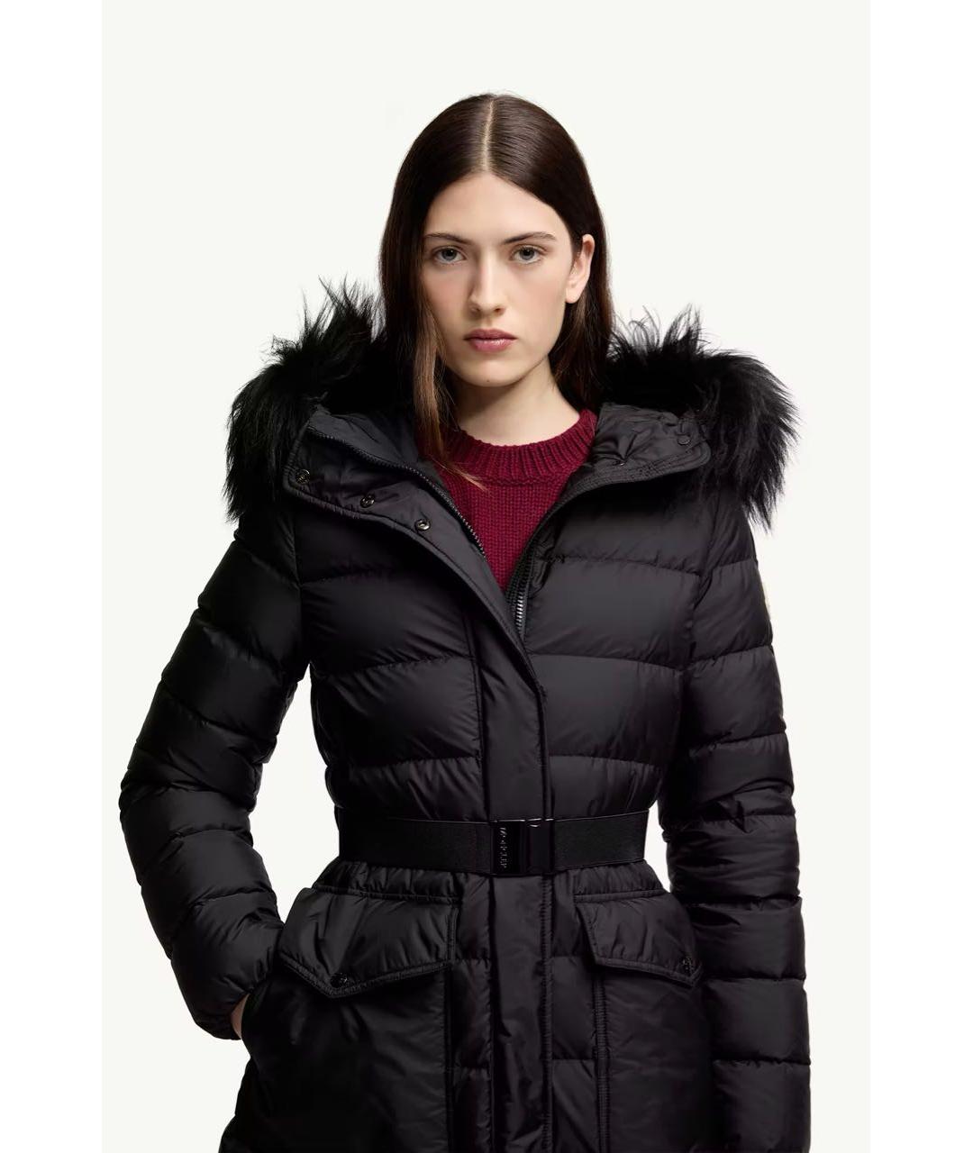 MONCLER Черный пуховик, фото 4