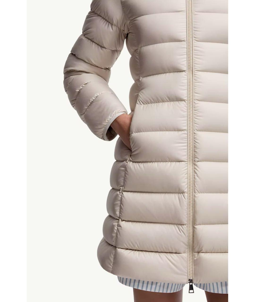 MONCLER Бежевая полиэстеровая куртка, фото 4