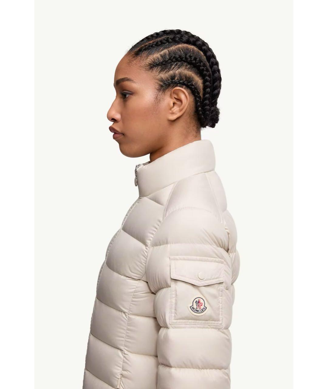 MONCLER Бежевая полиэстеровая куртка, фото 5
