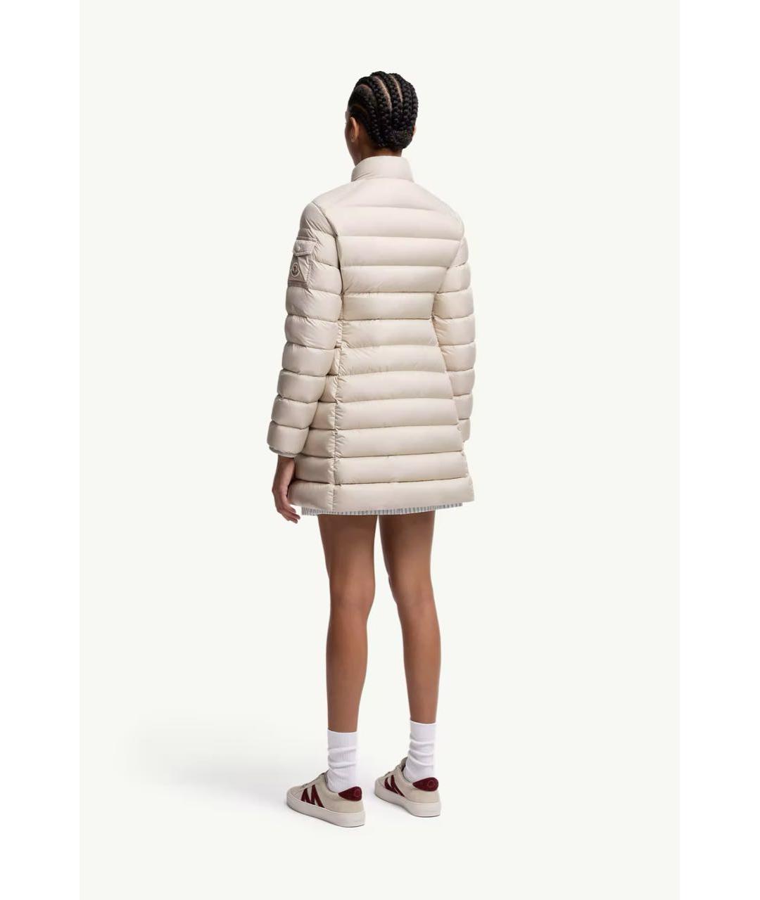MONCLER Бежевая полиэстеровая куртка, фото 3