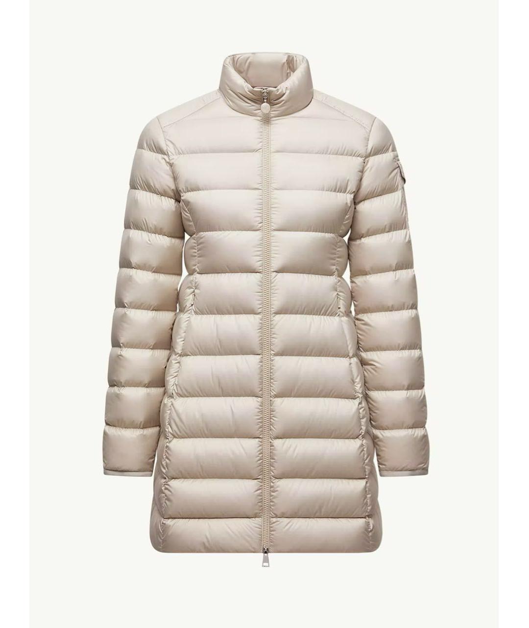 MONCLER Бежевая полиэстеровая куртка, фото 6