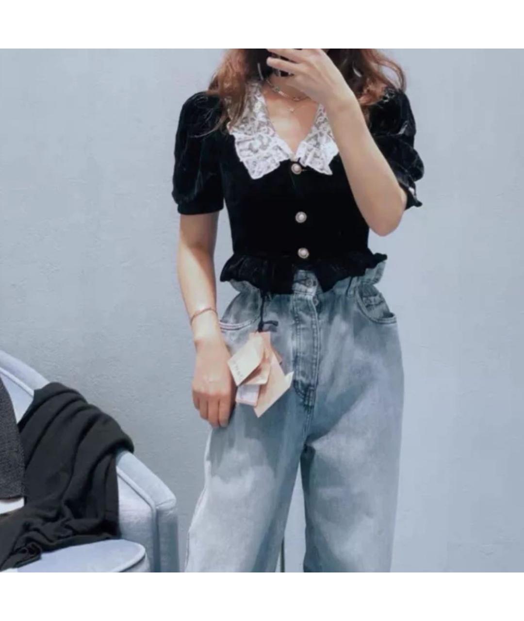 MIU MIU Черная бархатная блузы, фото 6