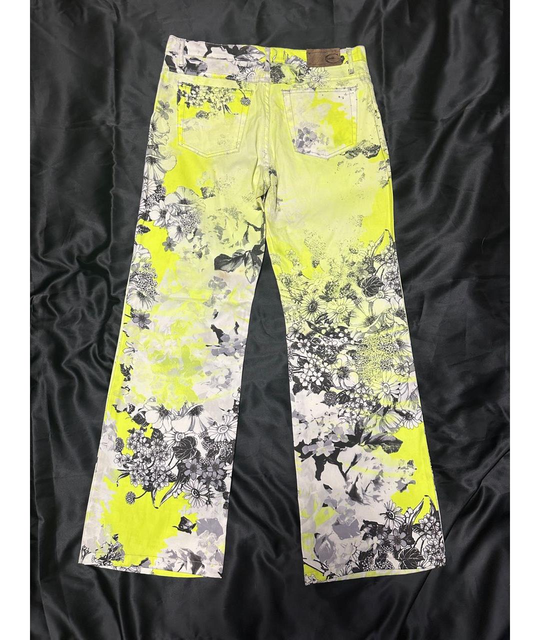 JUST CAVALLI Желтые полиамидовые брюки широкие, фото 2