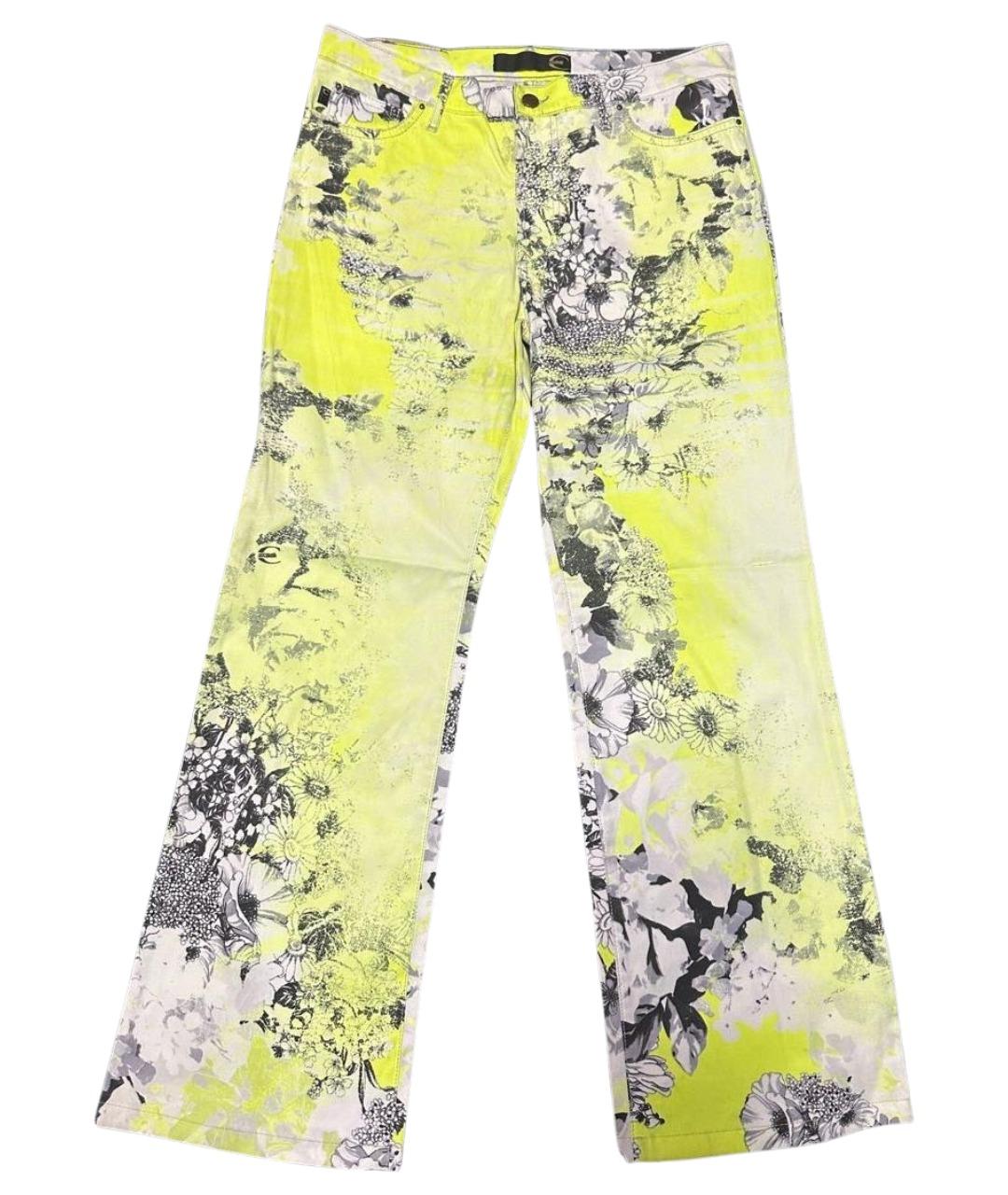 JUST CAVALLI Желтые полиамидовые брюки широкие, фото 1