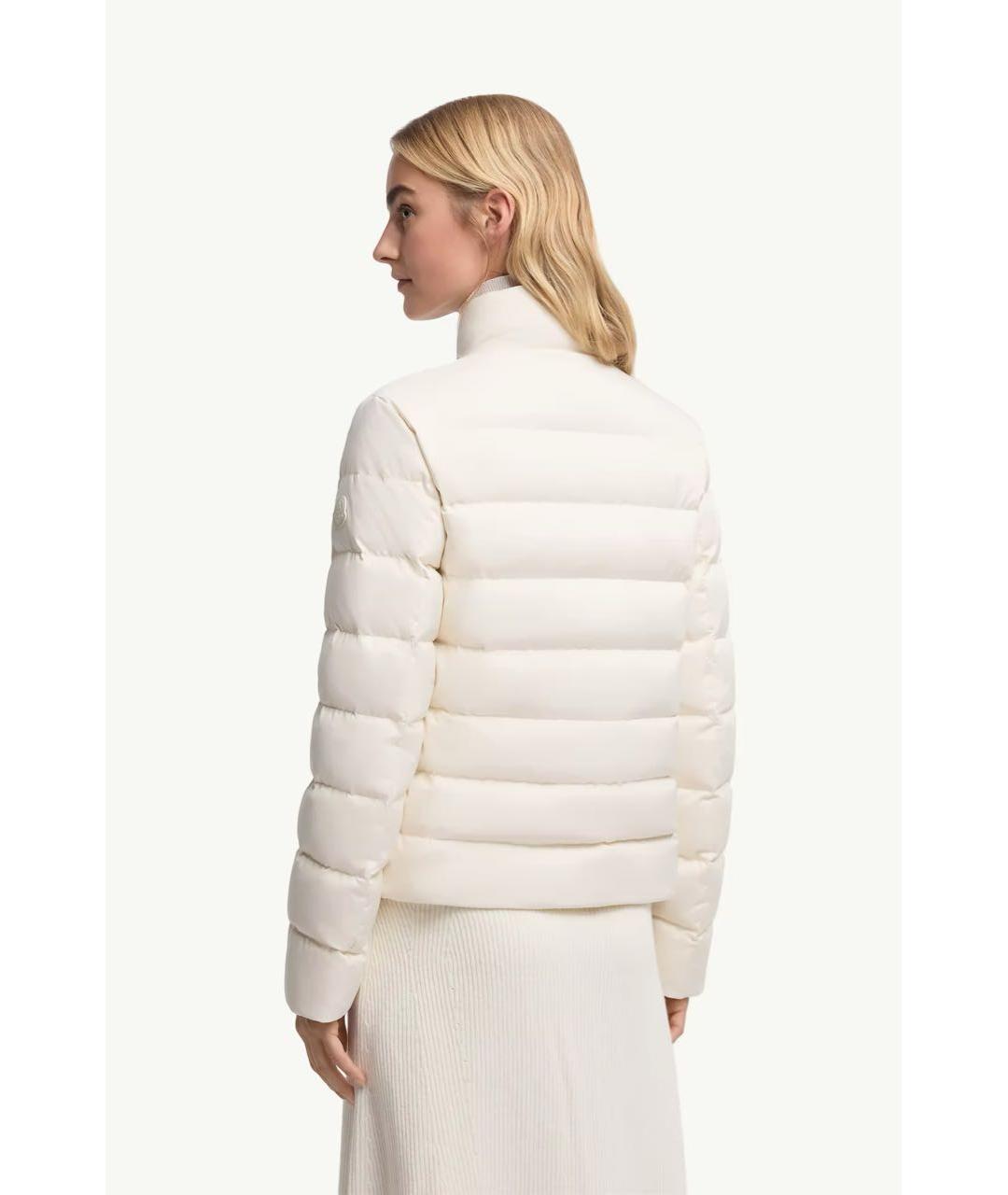 MONCLER Белый полиэстеровый пуховик, фото 3