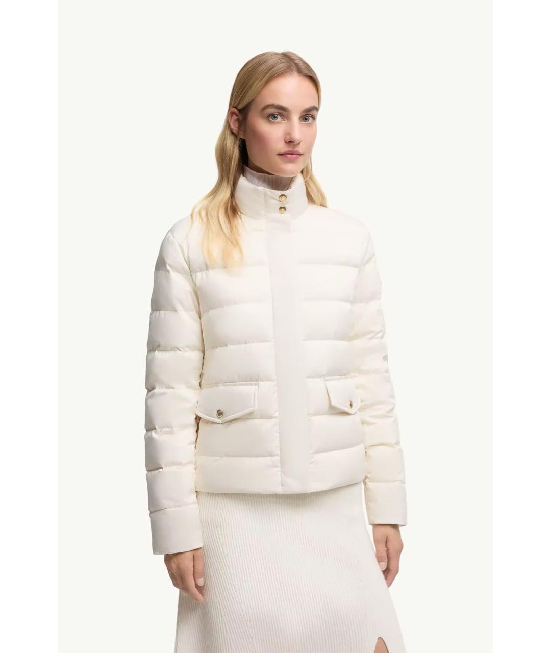 MONCLER Белый полиэстеровый пуховик, фото 2