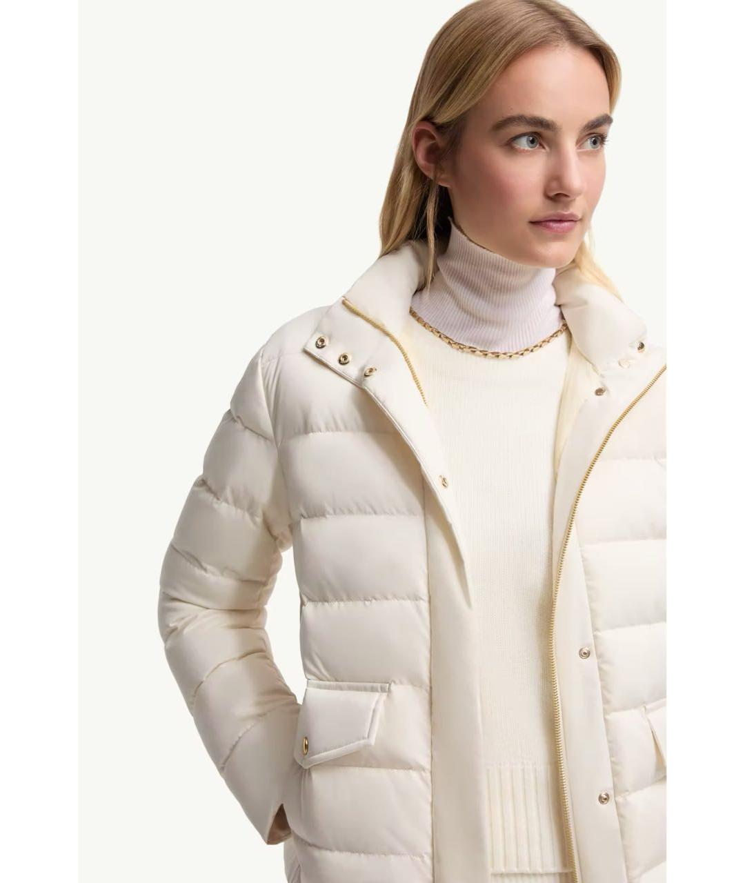 MONCLER Белый полиэстеровый пуховик, фото 4