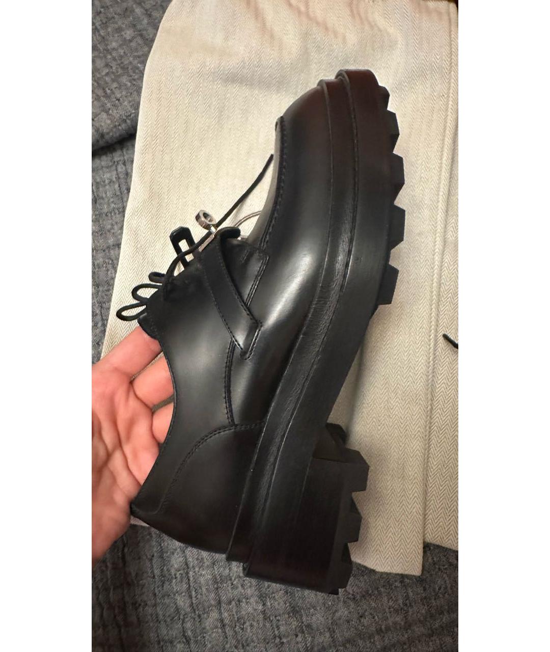 HERMES Черные кожаные брогги и оксфорды, фото 5