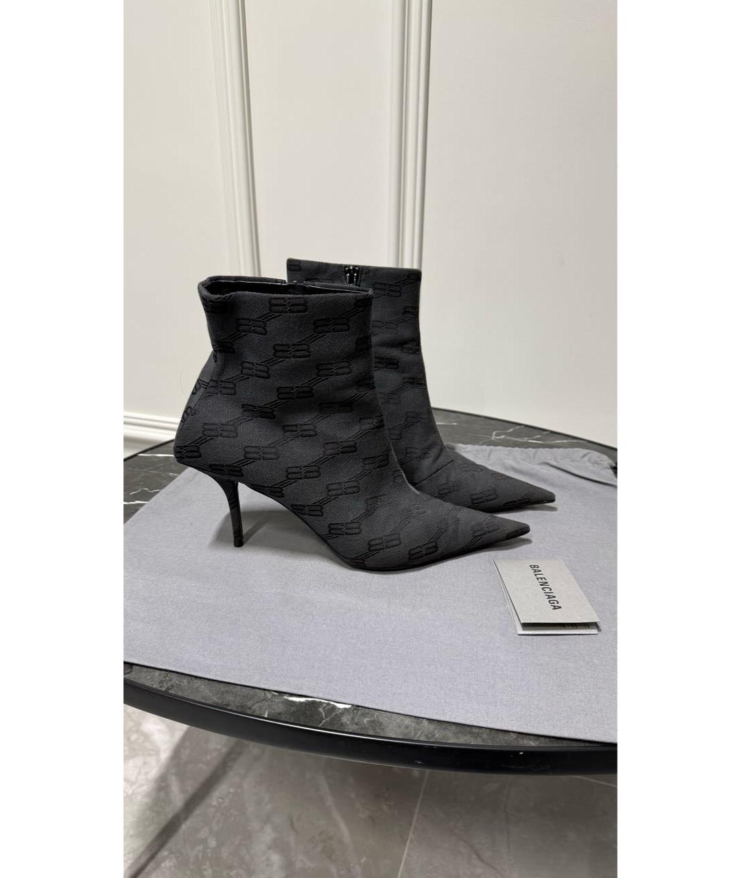 BALENCIAGA Серые текстильные ботильоны, фото 6