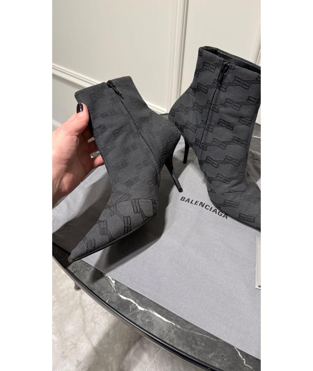 BALENCIAGA Серые текстильные ботильоны, фото 4