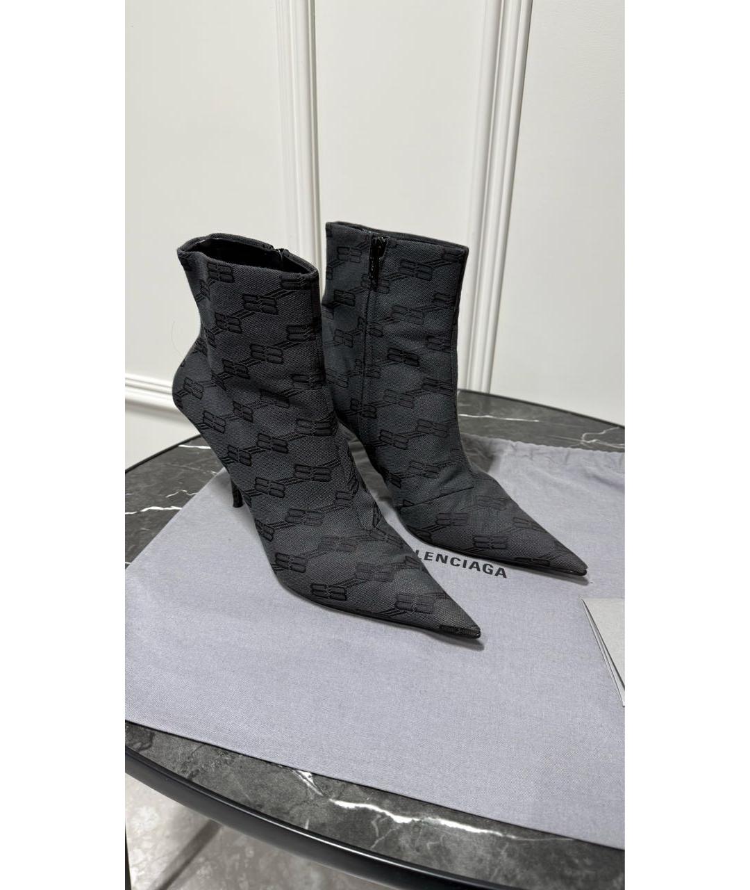 BALENCIAGA Серые текстильные ботильоны, фото 2