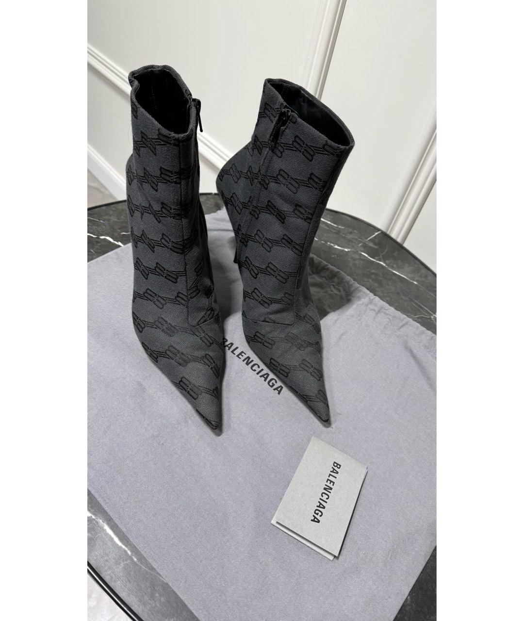 BALENCIAGA Серые текстильные ботильоны, фото 3