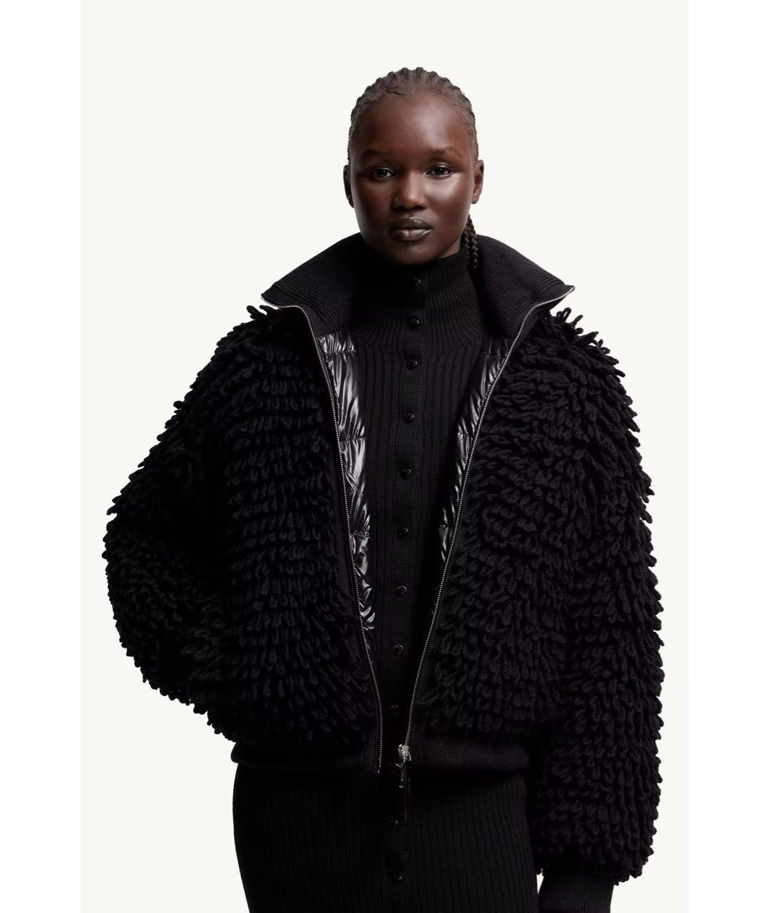 MONCLER Черная шерстяная куртка, фото 4