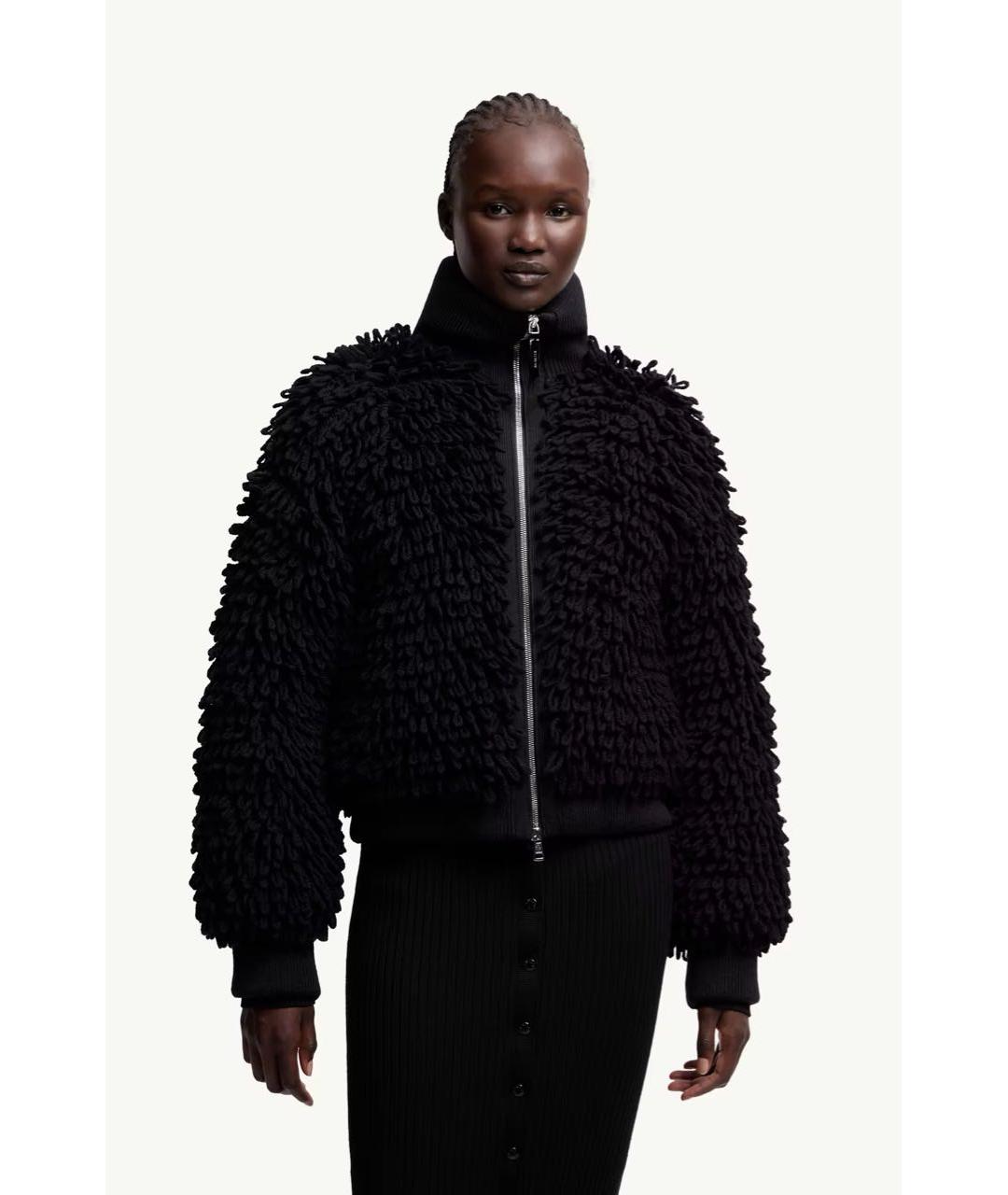 MONCLER Черная шерстяная куртка, фото 2