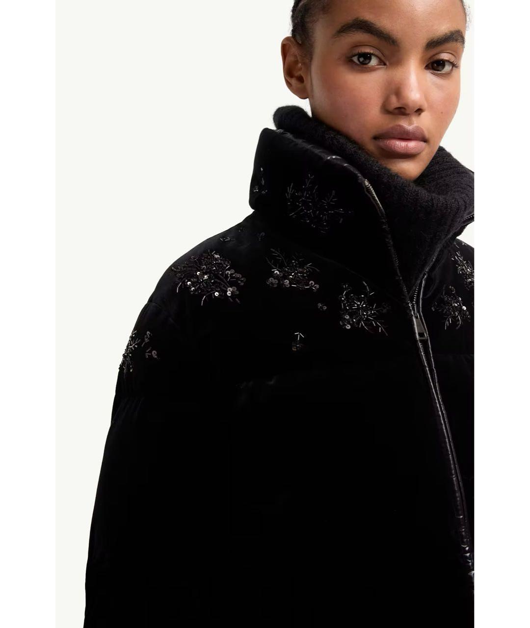 MONCLER Черный хлопковый пуховик, фото 5