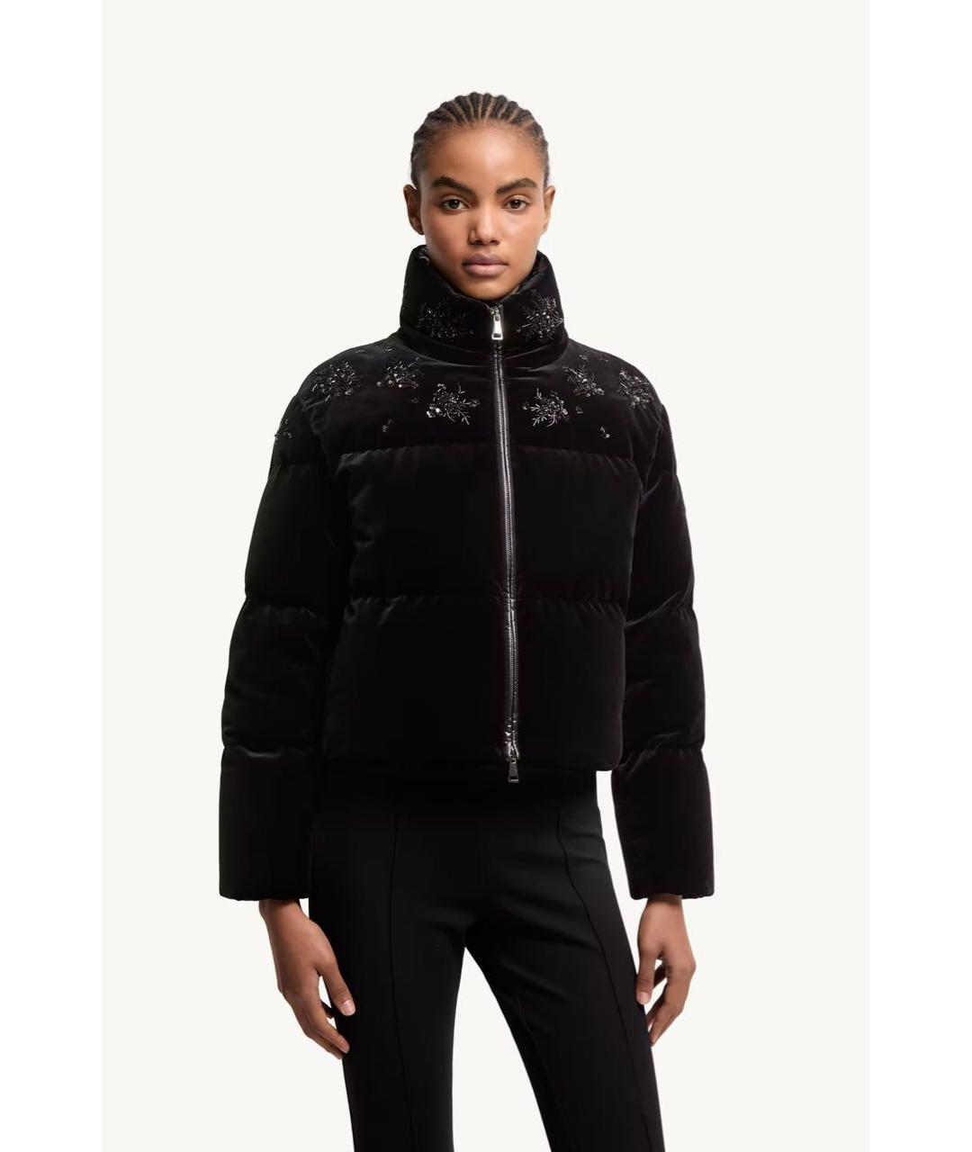 MONCLER Черный хлопковый пуховик, фото 2