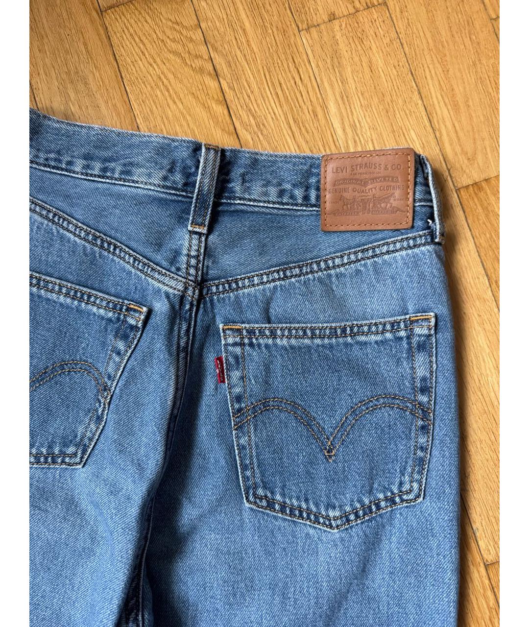 LEVI'S Синие хлопковые прямые джинсы, фото 3