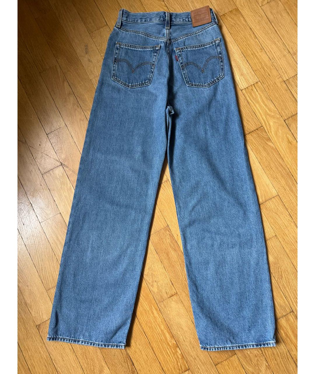 LEVI'S Синие хлопковые прямые джинсы, фото 2