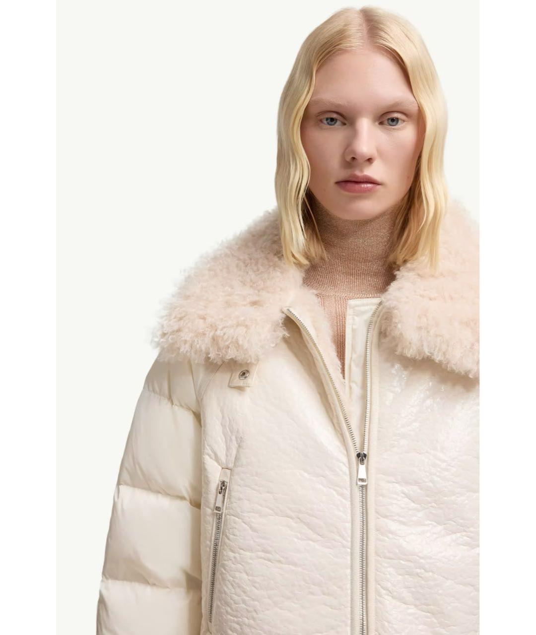 MONCLER Белый полиамидовый пуховик, фото 4