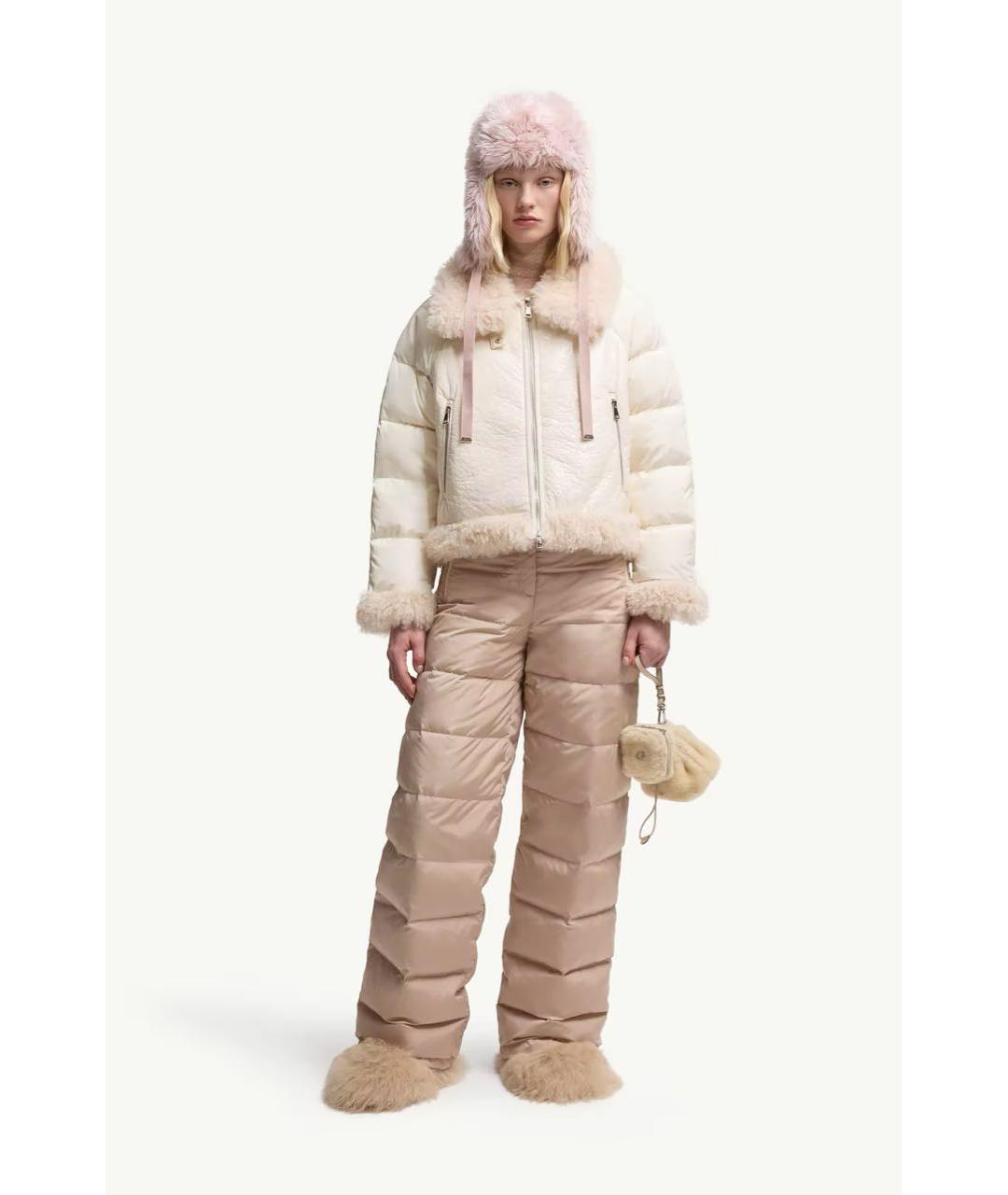 MONCLER Белый полиамидовый пуховик, фото 5