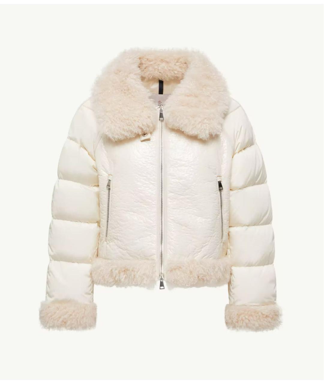 MONCLER Белый полиамидовый пуховик, фото 6