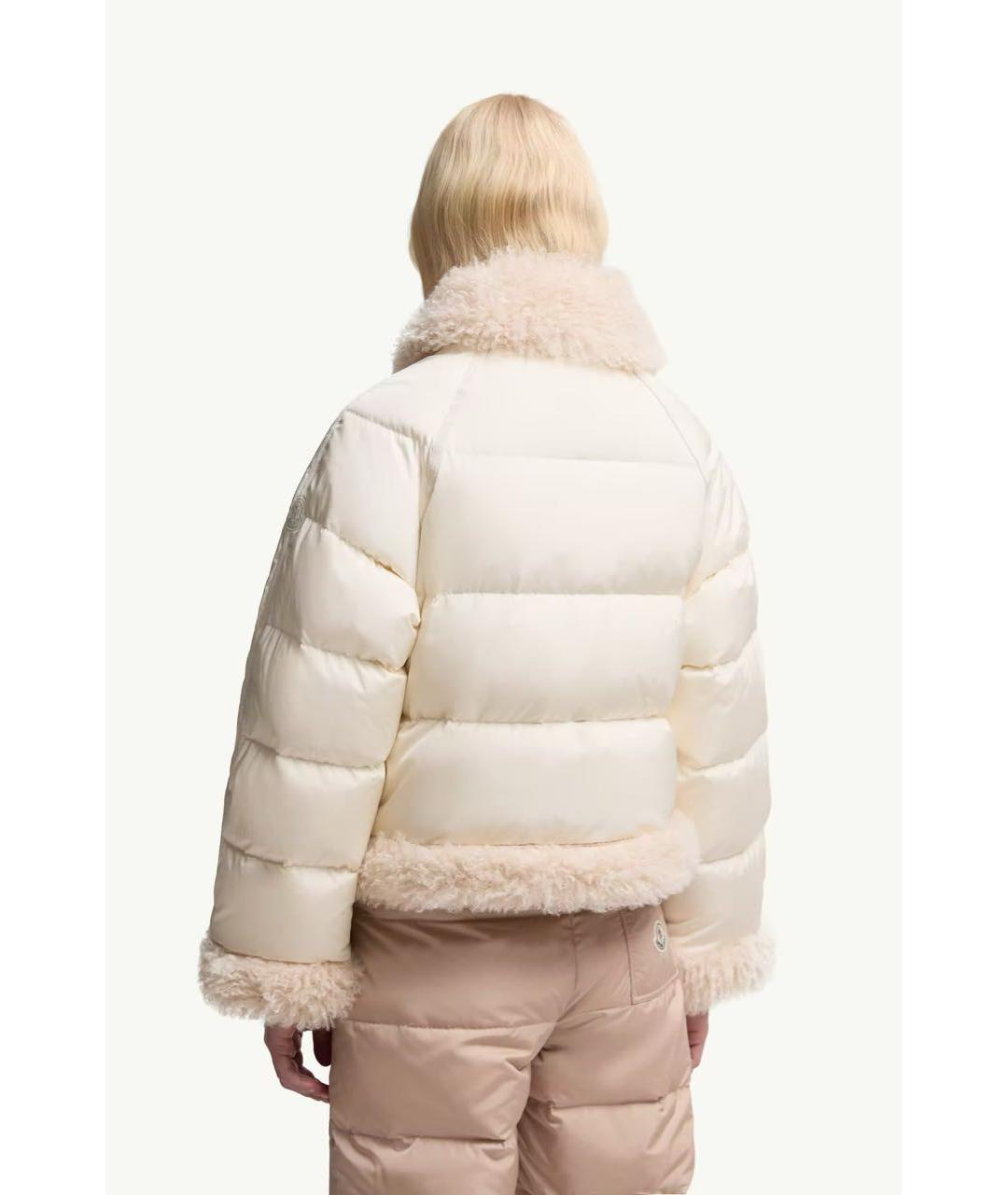 MONCLER Белый полиамидовый пуховик, фото 3