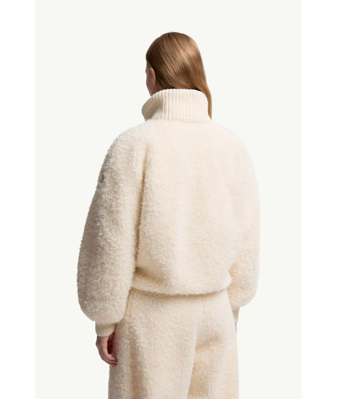 MONCLER Белый полиэстеровый пуховик, фото 3