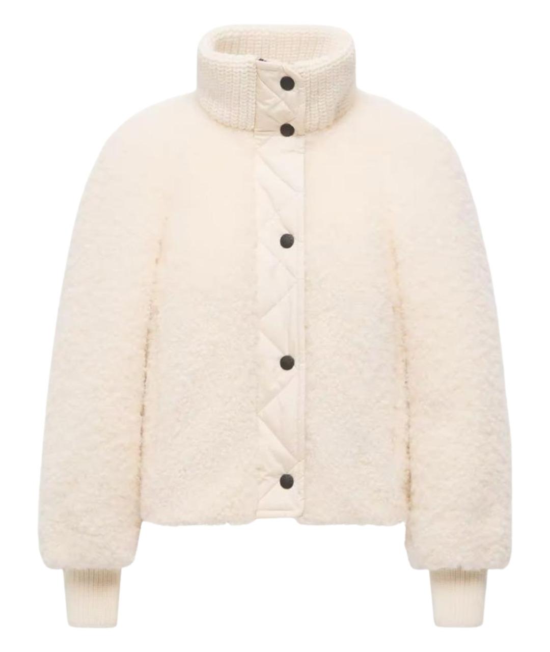 MONCLER Белый полиэстеровый пуховик, фото 1