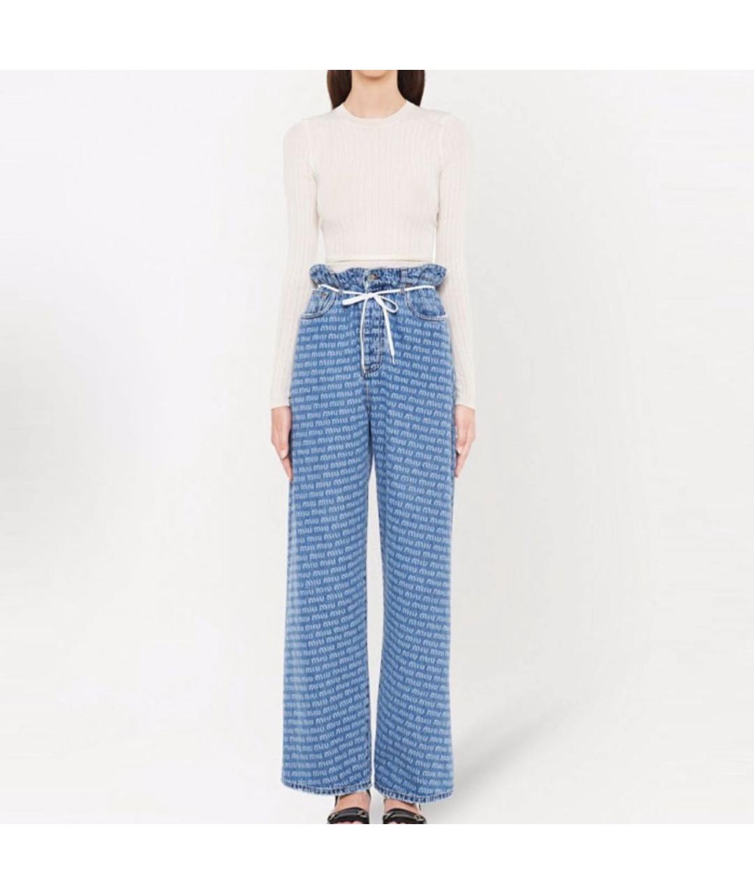 MIU MIU Синие прямые джинсы, фото 3