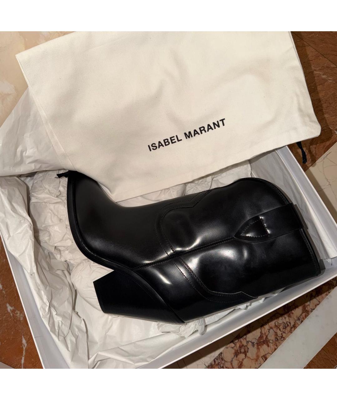 ISABEL MARANT Черные кожаные полусапоги, фото 7