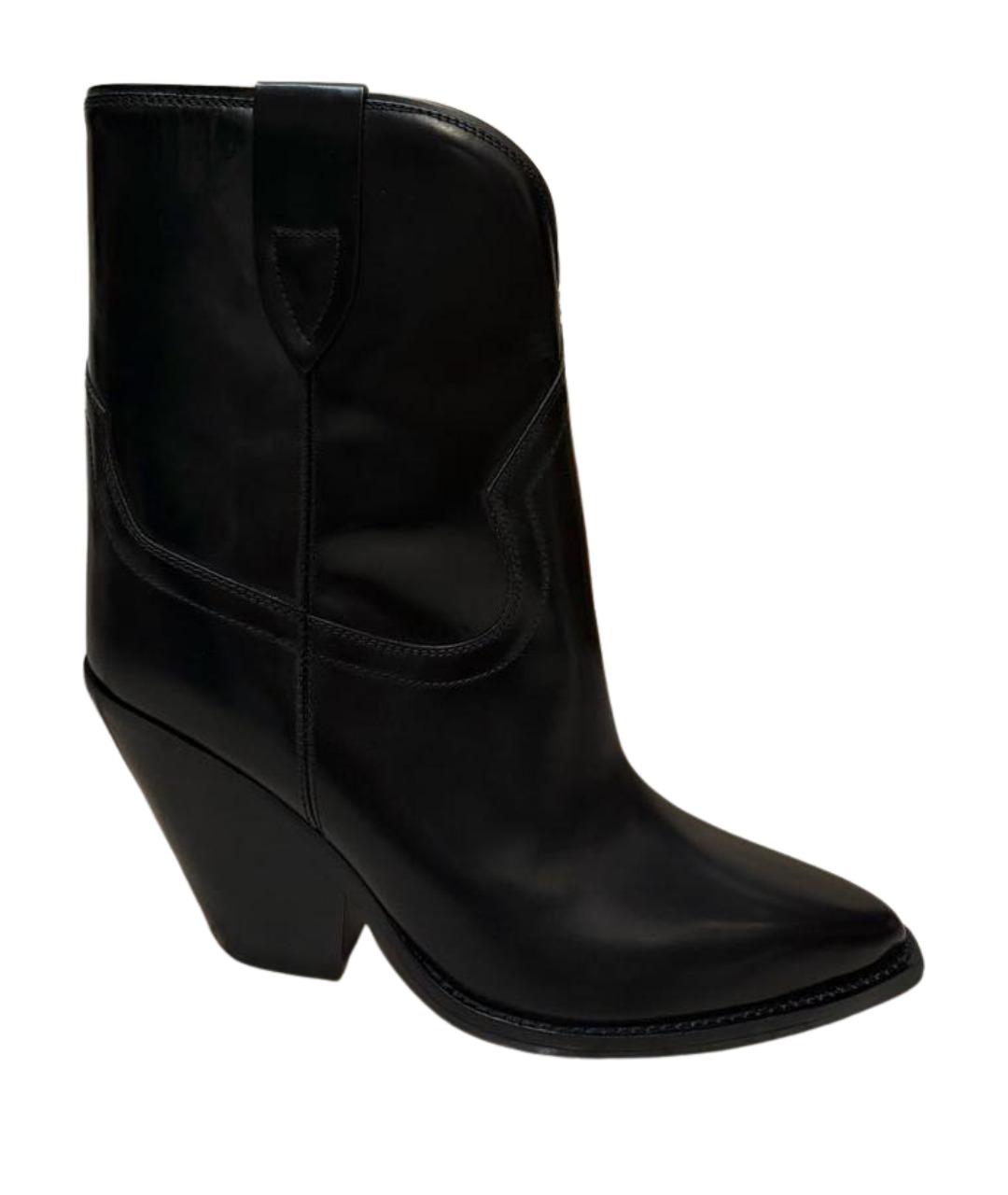 ISABEL MARANT Черные кожаные полусапоги, фото 1